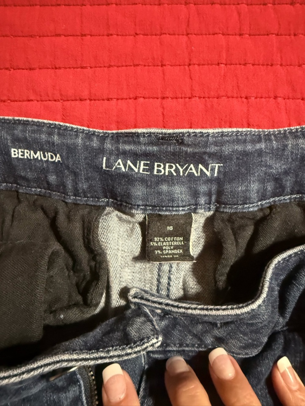 Lane Bryant Dark Blue Bermuda Denim Shorts - Picture 5 of 5